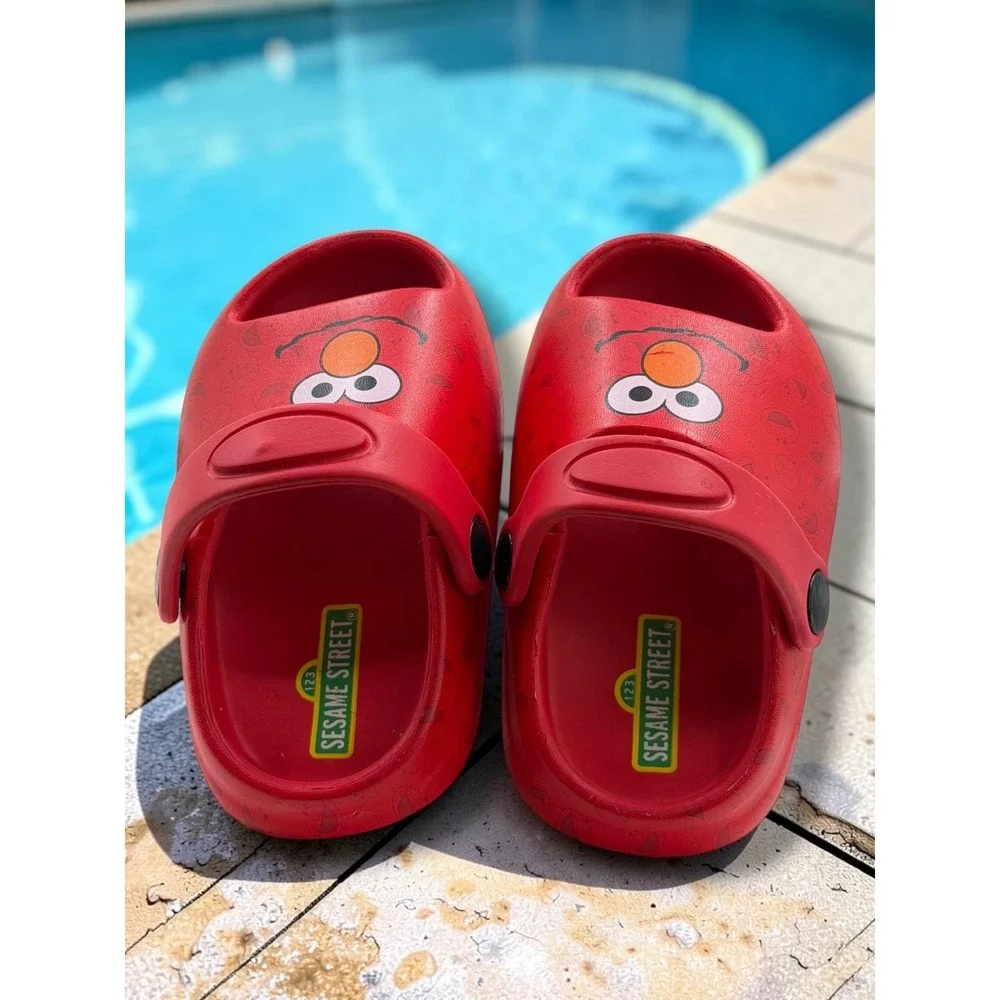 Sesame Street Elmo Red Character Clogs Kids Open Toe Slip On Sandals